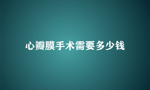 心瓣膜手术需要多少钱