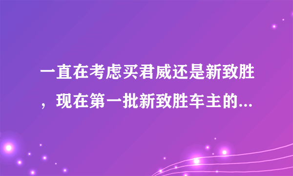 一直在考虑买君威还是新致胜，现在第一批新致胜车主的用车情况应该都出了吧？能给小弟介绍一下吗？