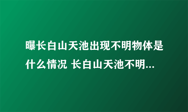 曝长白山天池出现不明物体是什么情况 长白山天池不明物体是外星人吗