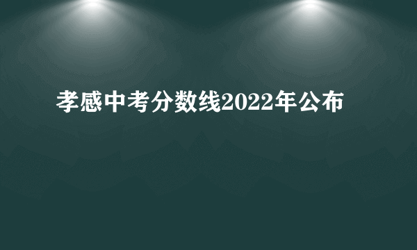 孝感中考分数线2022年公布