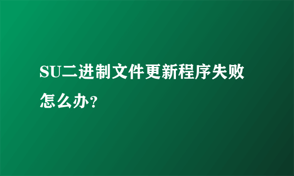 SU二进制文件更新程序失败怎么办？