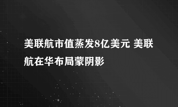 美联航市值蒸发8亿美元 美联航在华布局蒙阴影