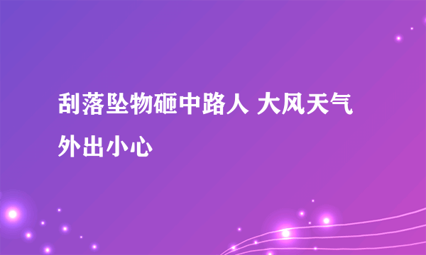 刮落坠物砸中路人 大风天气外出小心