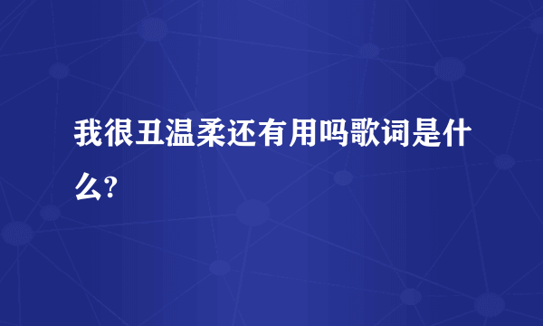 我很丑温柔还有用吗歌词是什么?