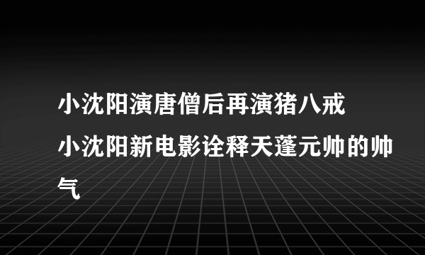 小沈阳演唐僧后再演猪八戒 小沈阳新电影诠释天蓬元帅的帅气