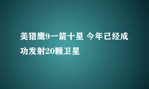 美猎鹰9一箭十星 今年已经成功发射20颗卫星