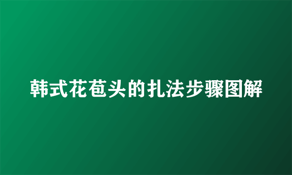 韩式花苞头的扎法步骤图解