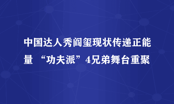 中国达人秀阎玺现状传递正能量 “功夫派”4兄弟舞台重聚