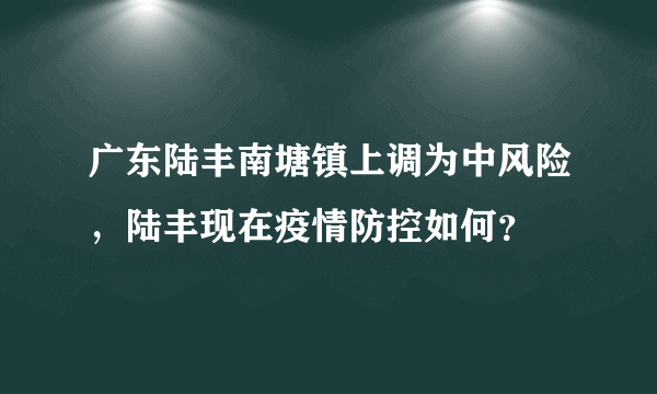 广东陆丰南塘镇上调为中风险，陆丰现在疫情防控如何？