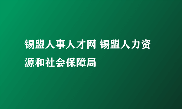 锡盟人事人才网 锡盟人力资源和社会保障局