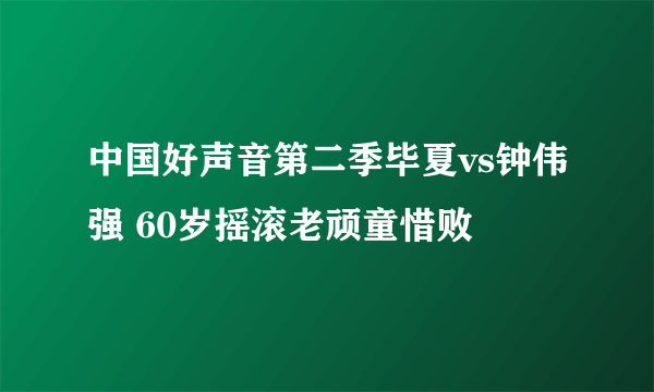 中国好声音第二季毕夏vs钟伟强 60岁摇滚老顽童惜败