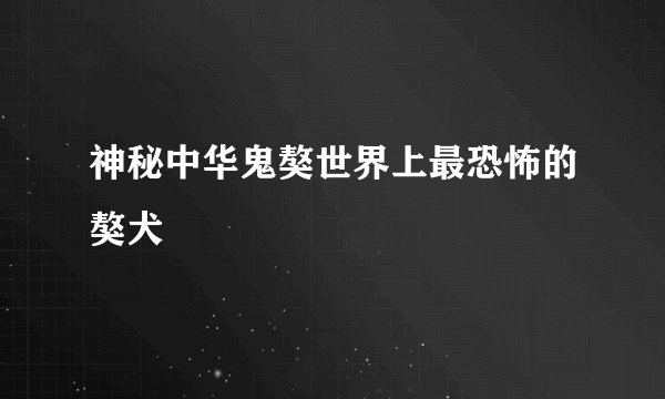 神秘中华鬼獒世界上最恐怖的獒犬