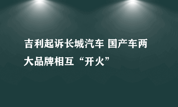 吉利起诉长城汽车 国产车两大品牌相互“开火”