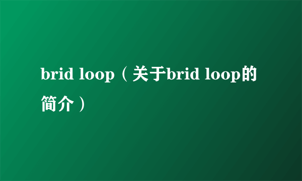 brid loop（关于brid loop的简介）