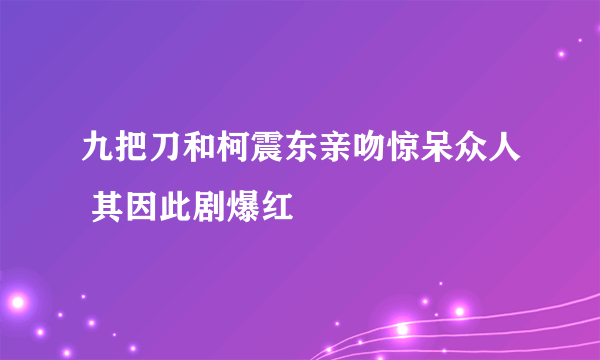 九把刀和柯震东亲吻惊呆众人 其因此剧爆红