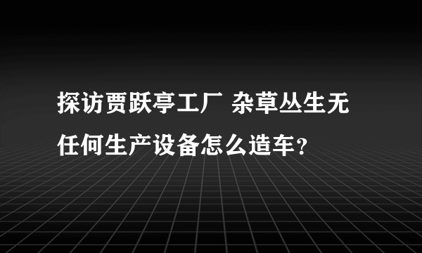 探访贾跃亭工厂 杂草丛生无任何生产设备怎么造车？