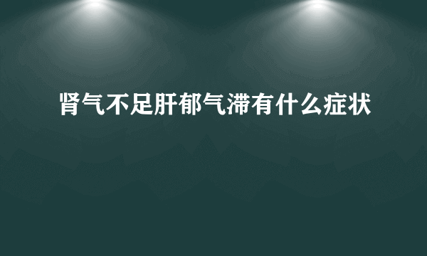 肾气不足肝郁气滞有什么症状