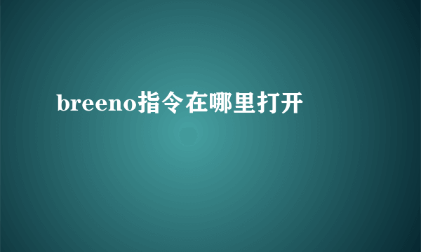 breeno指令在哪里打开