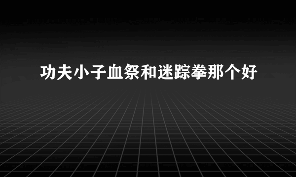 功夫小子血祭和迷踪拳那个好