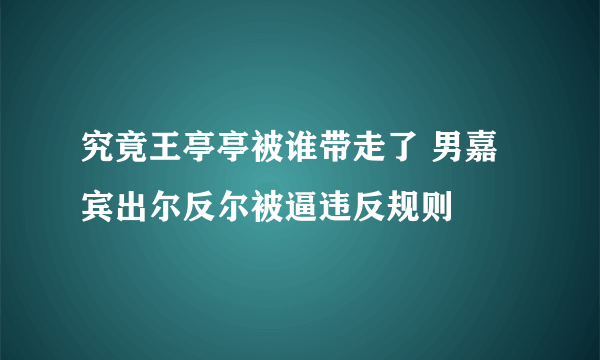 究竟王亭亭被谁带走了 男嘉宾出尔反尔被逼违反规则