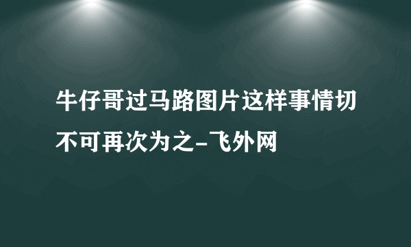 牛仔哥过马路图片这样事情切不可再次为之-飞外网