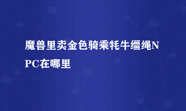 魔兽里卖金色骑乘牦牛缰绳NPC在哪里