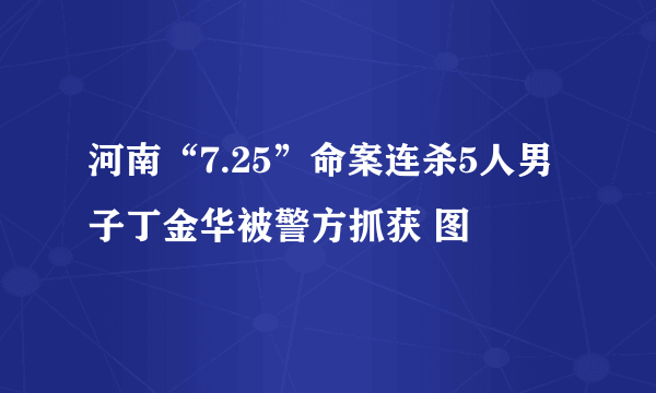 河南“7.25”命案连杀5人男子丁金华被警方抓获 图