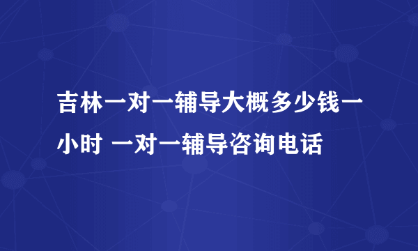 吉林一对一辅导大概多少钱一小时 一对一辅导咨询电话