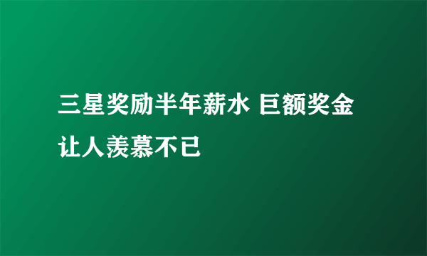 三星奖励半年薪水 巨额奖金让人羡慕不已