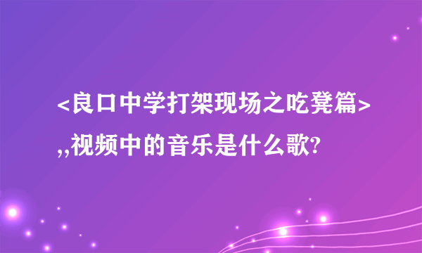 <良口中学打架现场之吃凳篇>,,视频中的音乐是什么歌?