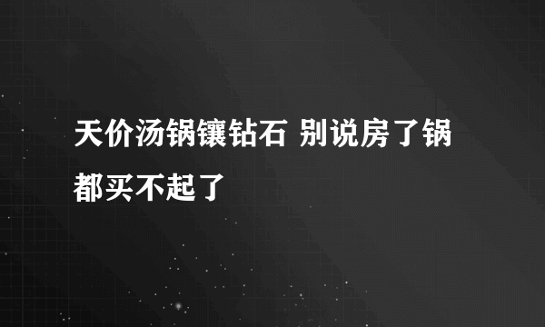 天价汤锅镶钻石 别说房了锅都买不起了