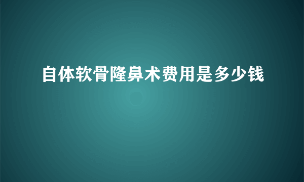 自体软骨隆鼻术费用是多少钱