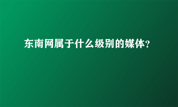 东南网属于什么级别的媒体？