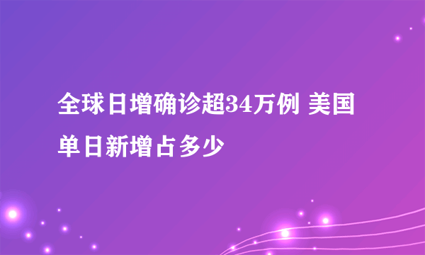 全球日增确诊超34万例 美国单日新增占多少