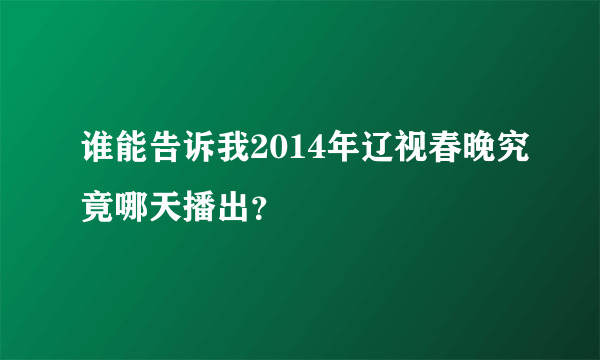 谁能告诉我2014年辽视春晚究竟哪天播出？