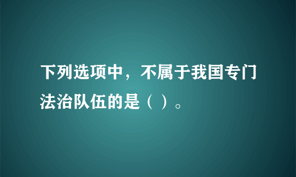 下列选项中，不属于我国专门法治队伍的是（）。