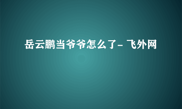 岳云鹏当爷爷怎么了- 飞外网