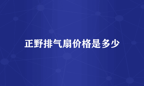 正野排气扇价格是多少