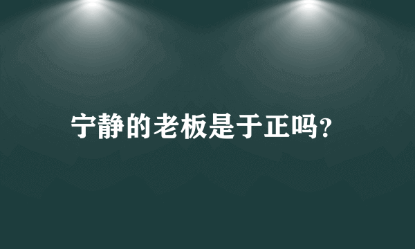 宁静的老板是于正吗？