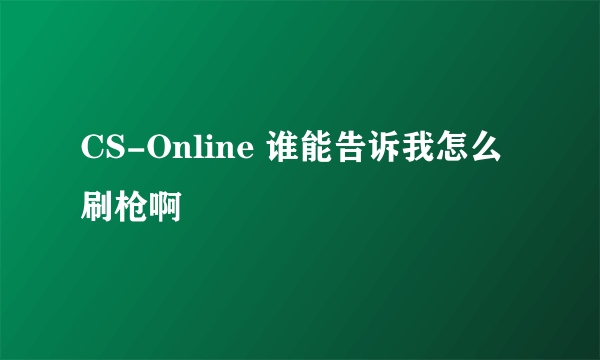 CS-Online 谁能告诉我怎么刷枪啊