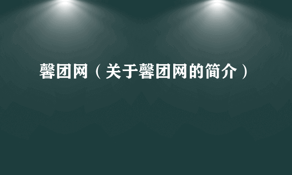 馨团网（关于馨团网的简介）