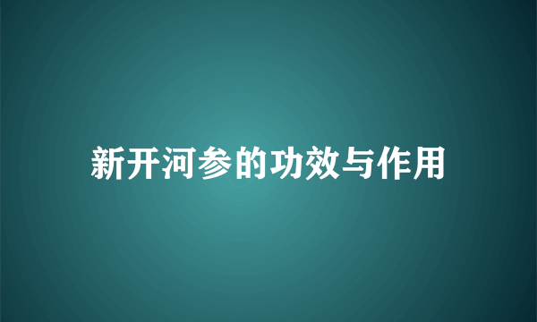 新开河参的功效与作用