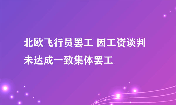 北欧飞行员罢工 因工资谈判未达成一致集体罢工