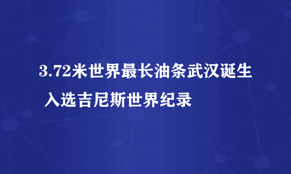 3.72米世界最长油条武汉诞生 入选吉尼斯世界纪录