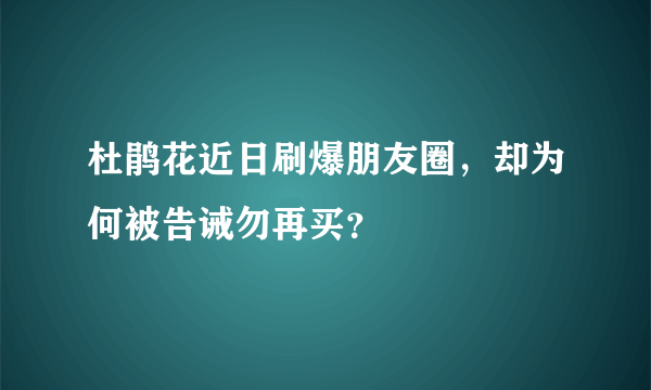 杜鹃花近日刷爆朋友圈，却为何被告诫勿再买？