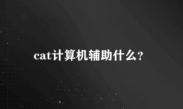 cat计算机辅助什么？