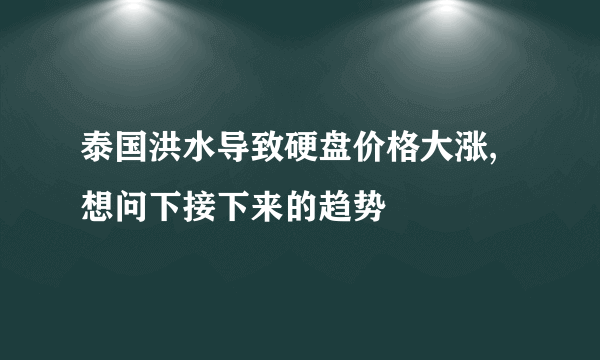 泰国洪水导致硬盘价格大涨,想问下接下来的趋势