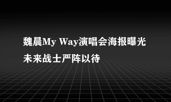 魏晨My Way演唱会海报曝光 未来战士严阵以待