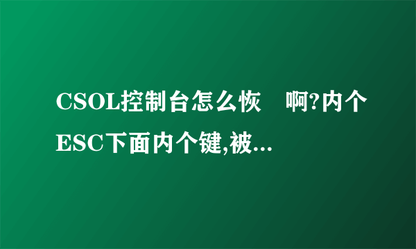 CSOL控制台怎么恢復啊?内个ESC下面内个键,被我一顿瞎弄,现在是进频道的时候有滋啦啦在声音.屏幕也卡~!