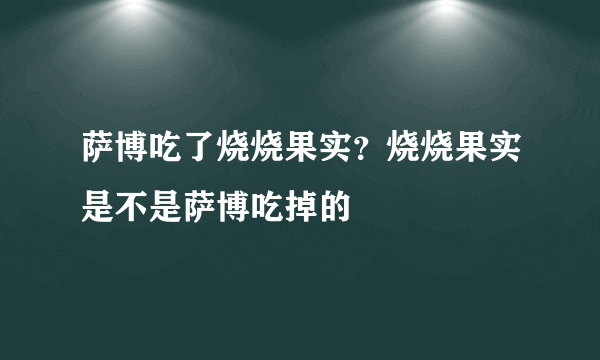 萨博吃了烧烧果实？烧烧果实是不是萨博吃掉的